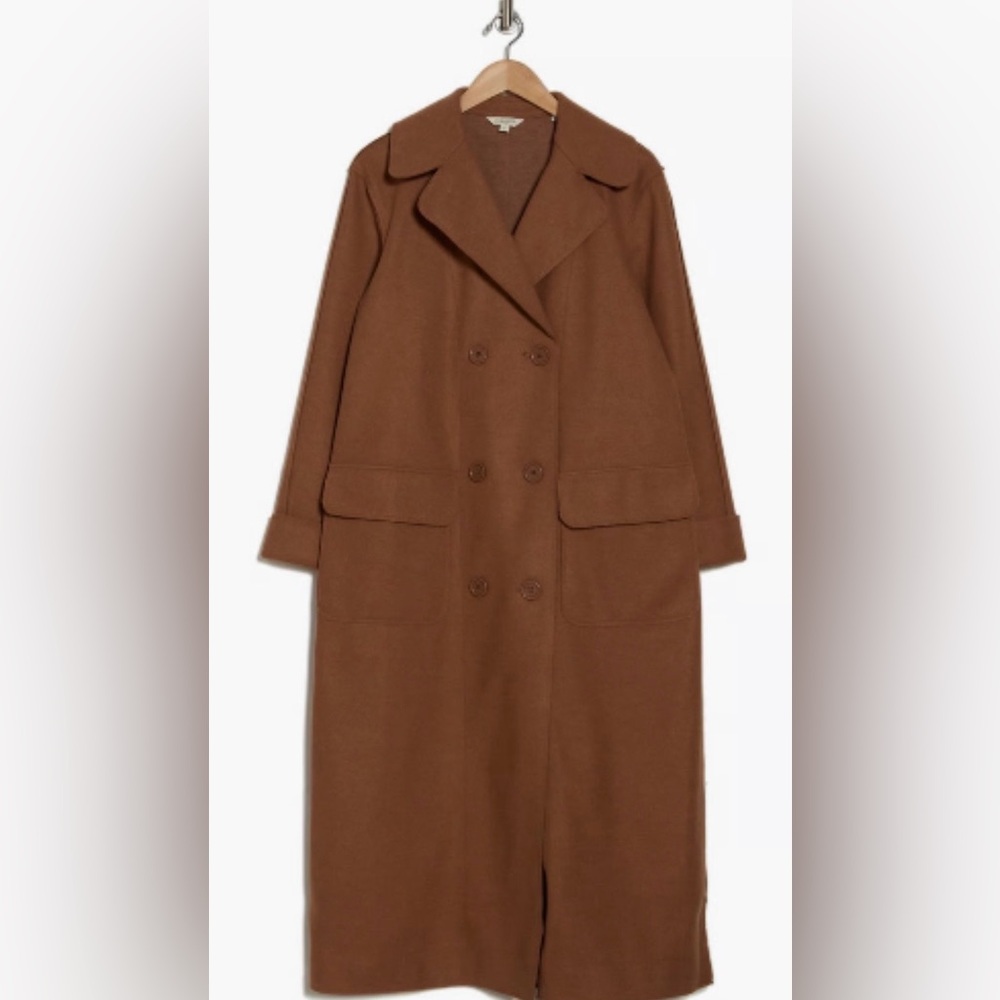 Max Studio Brown Trench Coat - Picture 3 of 4